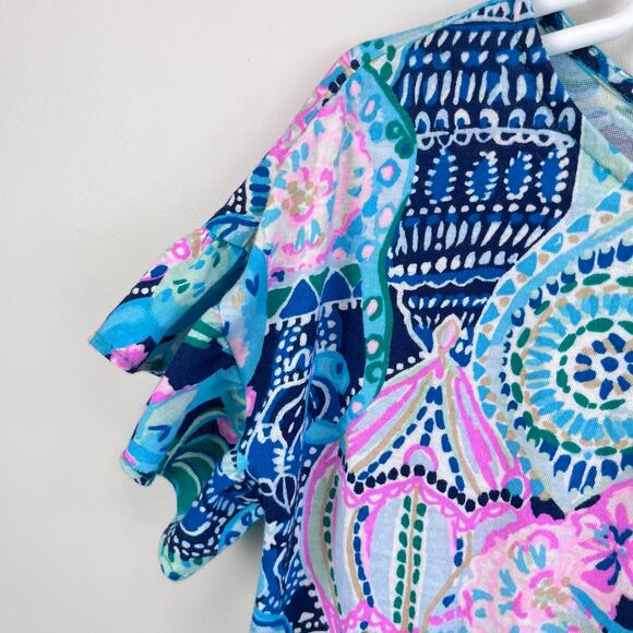 Lilly Pulitzer Girls Stasia Dress Multi Lookin Sharp M 6-7 - Picture 2 of 5